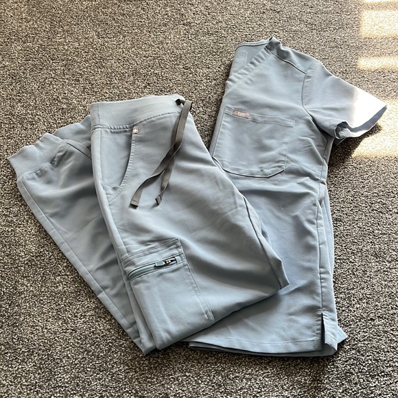 Figs Tops Figs Dusty Blue Set Poshmark